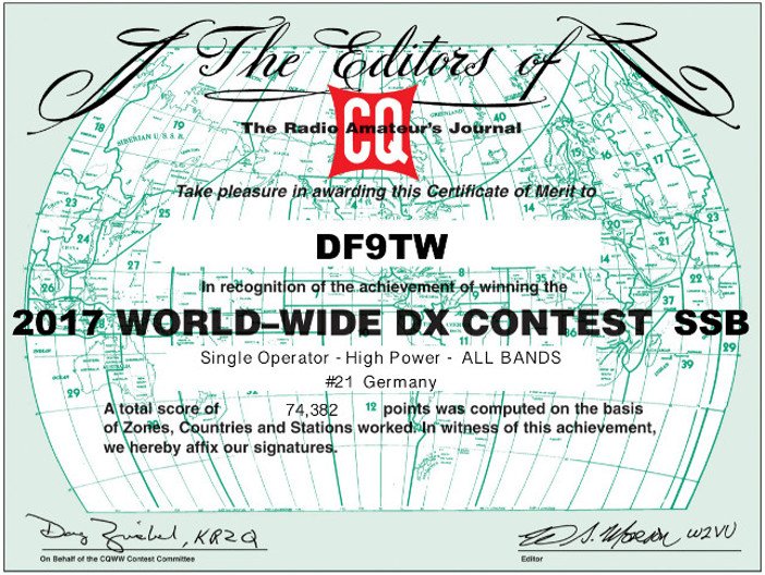 CQ WW 2017 SSB Contest